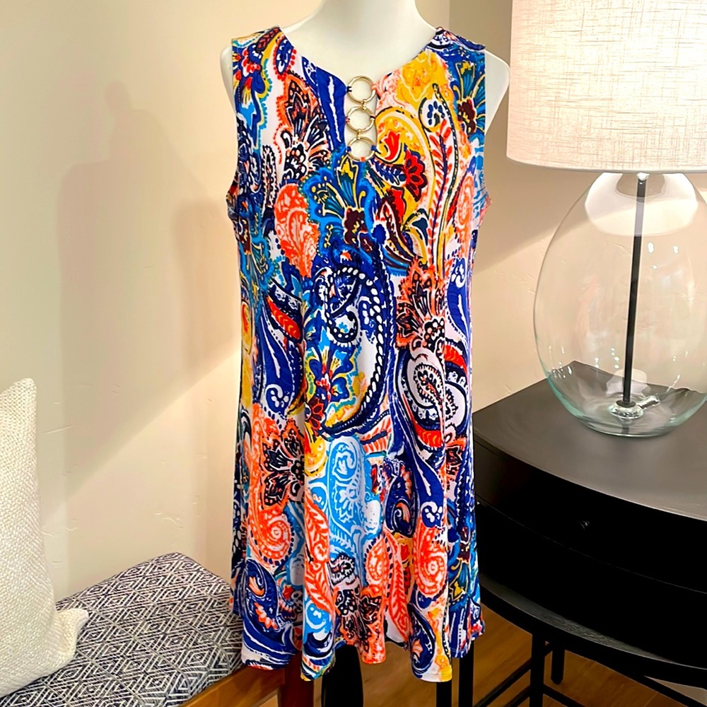 MSK dress with gold accents a lightweight and beautiful